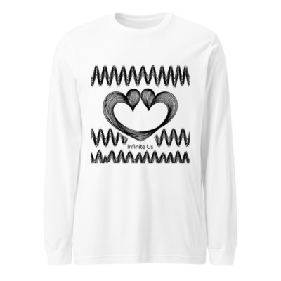 Infinite Us Unisex Long Sleeve Tee - Black Heart Wave Design