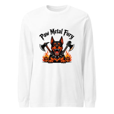 Paw Metal Fury Doberman Long Sleeve Tee - Unisex Rock Dog Shirt