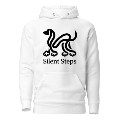 Unisex Premium Pullover Hoodie - Silent Steps Dog Design, Soft & Comfortable