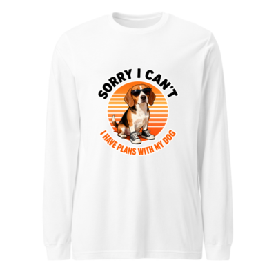 Sorry I Can't I Have Plans With My Dog Beagle Long Sleeve Tee - Unisex Vintage Style