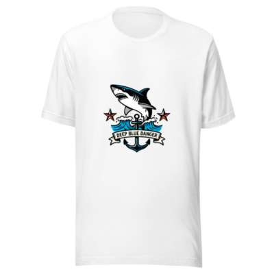 Deep Blue Danger Shark Anchor T-Shirt | Unisex Staple Tee