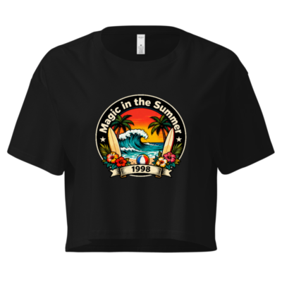 Women's Crop Top Magic in the Summer 1998 Surf Beach Design