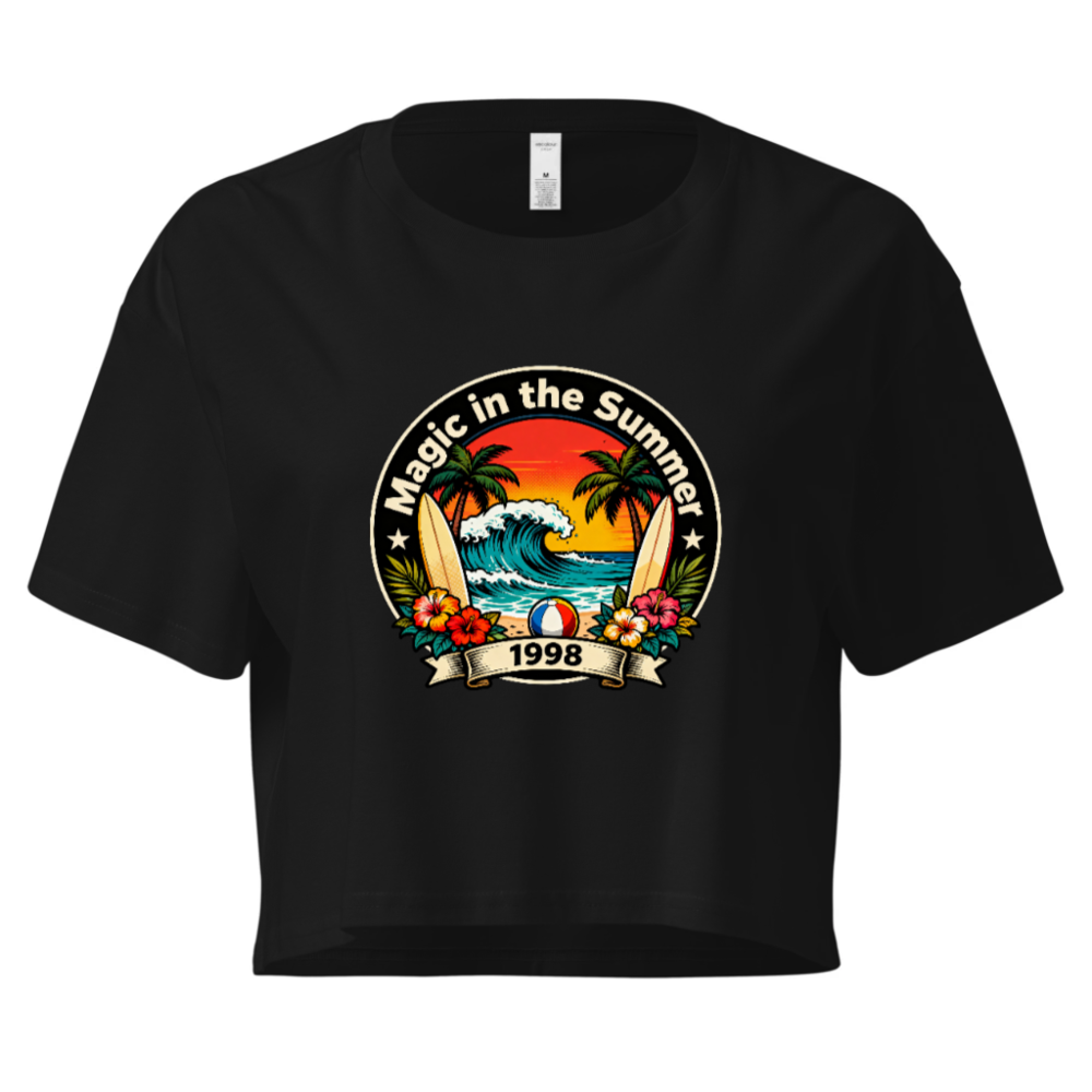 Women's Crop Top Magic in the Summer 1998 Surf Beach Design
