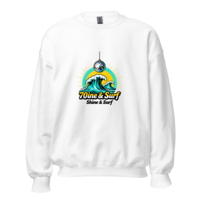 70ine & Surf Unisex Crew Neck Sweatshirt | Disco Wave Design