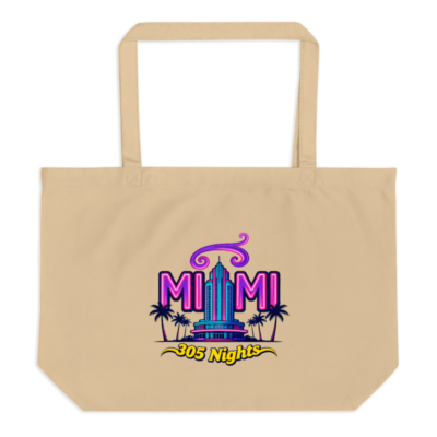 Miami 305 Nights Organic Tote Bag | Eco-Friendly Large Canvas Tote