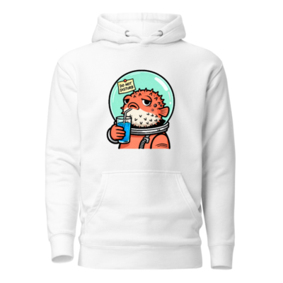 Pufferfish Astronaut Hoodie - Unisex Premium Pullover, 'Do Not Disturb' Design