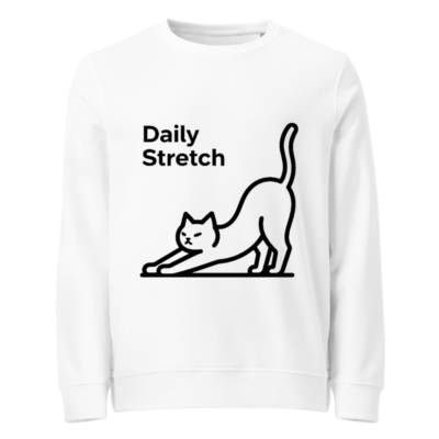Unisex Organic Daily Stretch Cat Sweatshirt - Soft Eco-Friendly Crewneck