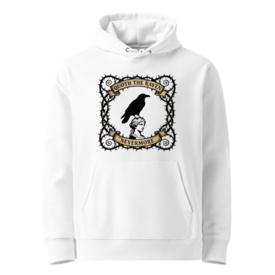 Unisex Eco Hoodie - Quoth the Raven Nevermore, Thorn-Frame Raven Design