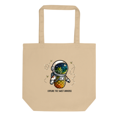 Eco Oyster Tote Bag | Sustainable Pineapple Astronaut Design | Explore the Sweet Universe