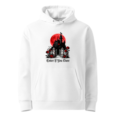 Unisex Eco Hoodie - Gothic Castle & Red Moon Design | Enter If You Dare