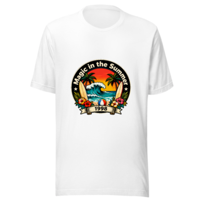 Unisex Staple T-Shirt - Magic in the Summer 1998 Vintage Surf Design