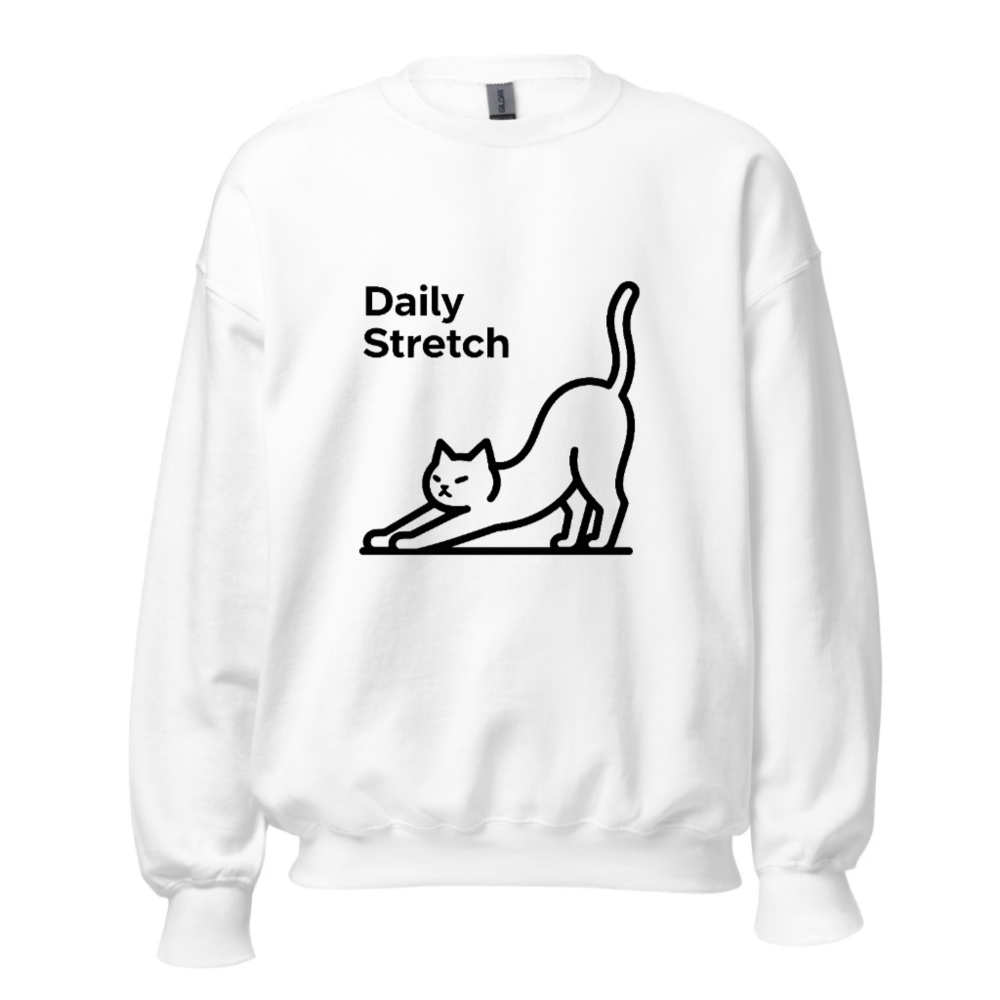 Daily Stretch Cat Sweatshirt | Unisex Crew Neck Sweatshirt
