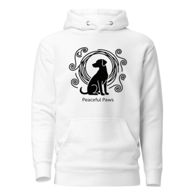 Unisex Premium Pullover Hoodie | Peaceful Paws Dog Design