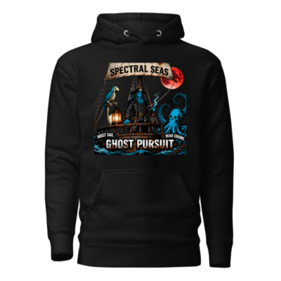 Spectral Seas Ghost Pursuit Unisex Hoodie - Premium Pullover with Pirate & Octopus Design