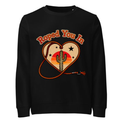 Unisex Organic Sweatshirt | Roped You In Cactus Heart Design