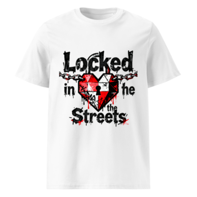 Unisex Organic Cotton T-Shirt | Locked in the Streets Heart Lock Design