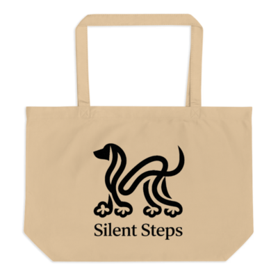 Large Organic Tote Bag | Silent Steps - Eco-Friendly Canvas Shoulder Bag