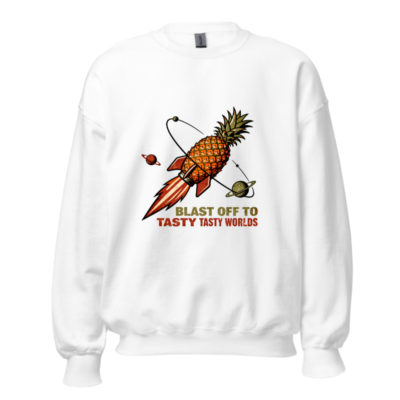 Pineapple Rocket Sweatshirt - Blast Off to Tasty Tasty Worlds Unisex Crew Neck