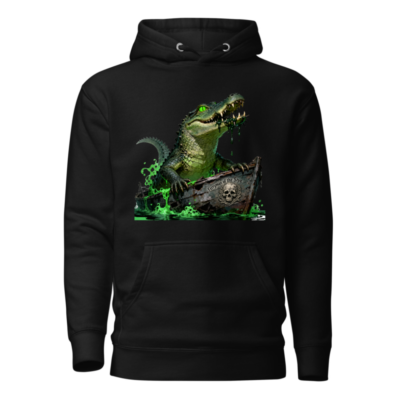 Unisex Premium Pullover Hoodie - Crocodile Ferryman of the Swamps Boat Graphic