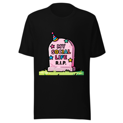 Unisex Staple T-Shirt | My Social Life R.I.P. Funny Graveyard Tee