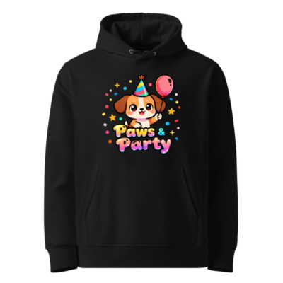 Unisex Eco Hoodie | Paws & Party Dog Birthday Design - Sustainable, Comfortable, Gender-Neutral