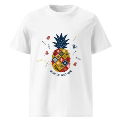 Unisex Organic Cotton T-Shirt | Stitch the Sweet Home Pineapple Design