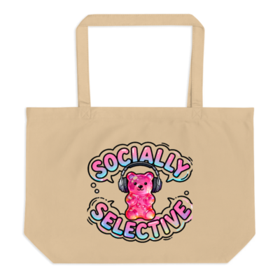 Large Organic Tote Bag | Socially Selective Gummy Bear Design
