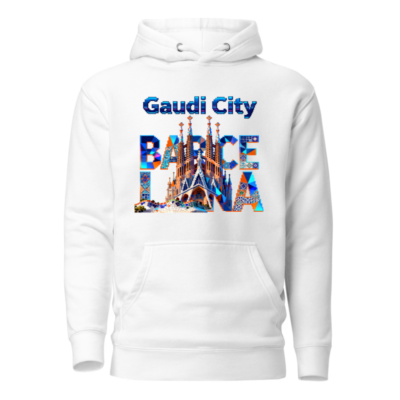 Gaudi City Barcelona Hoodie | Unisex Premium Pullover with Sagrada Familia & Park Güell Design