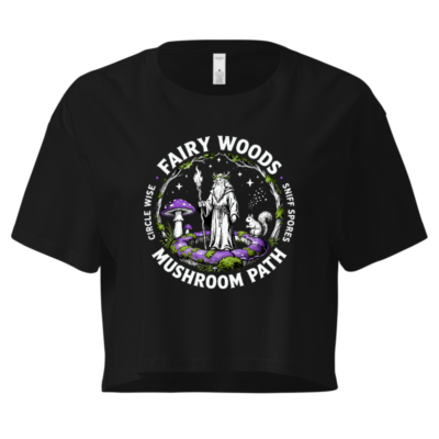 Women's Crop Top - Fairy Woods Mushroom Path, Circle Wise, Sniff Spores