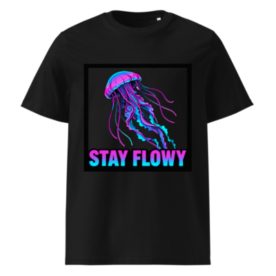 Unisex Organic Cotton T-Shirt - Glow-in-the-Dark Jellyfish 'Stay Flowy' Graphic