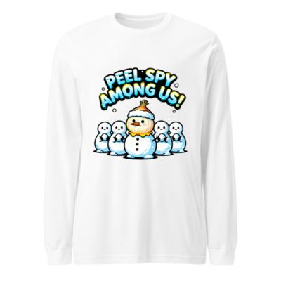 Peel Spy Among Us Snowman Long Sleeve Tee - Unisex Winter Humor Shirt