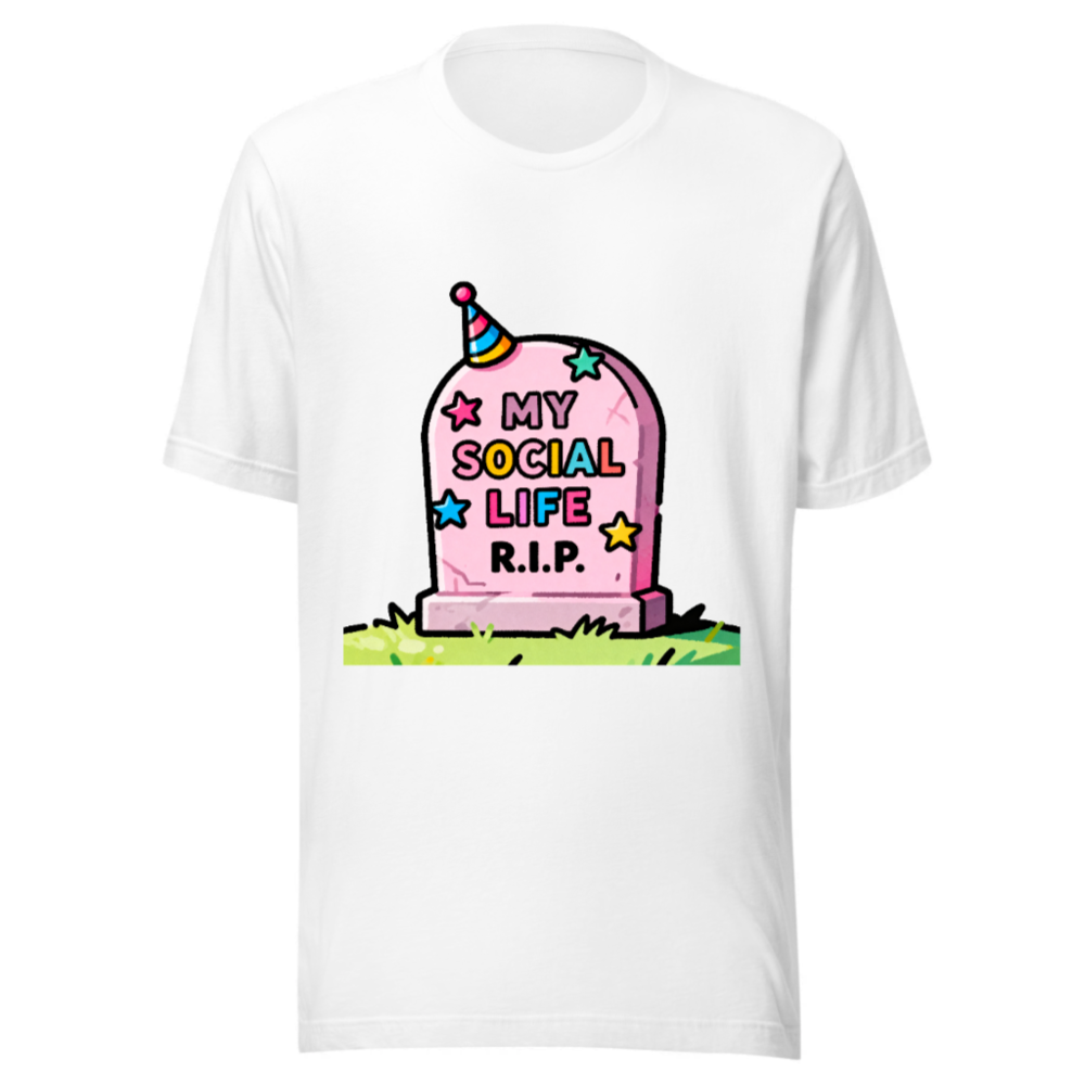 Unisex Staple T-Shirt | My Social Life R.I.P. Funny Graveyard Tee