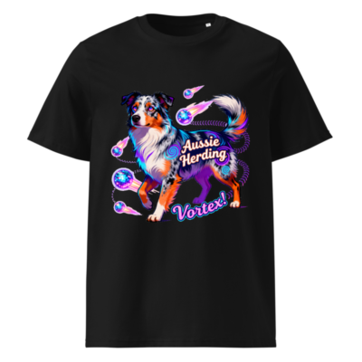 Unisex Organic Cotton T-Shirt | Aussie Herding Vortex! Dog Design