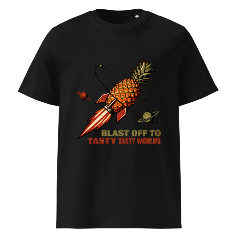 Pineapple Rocket T-Shirt - Blast Off to Tasty Tasty Worlds | Unisex Organic Cotton