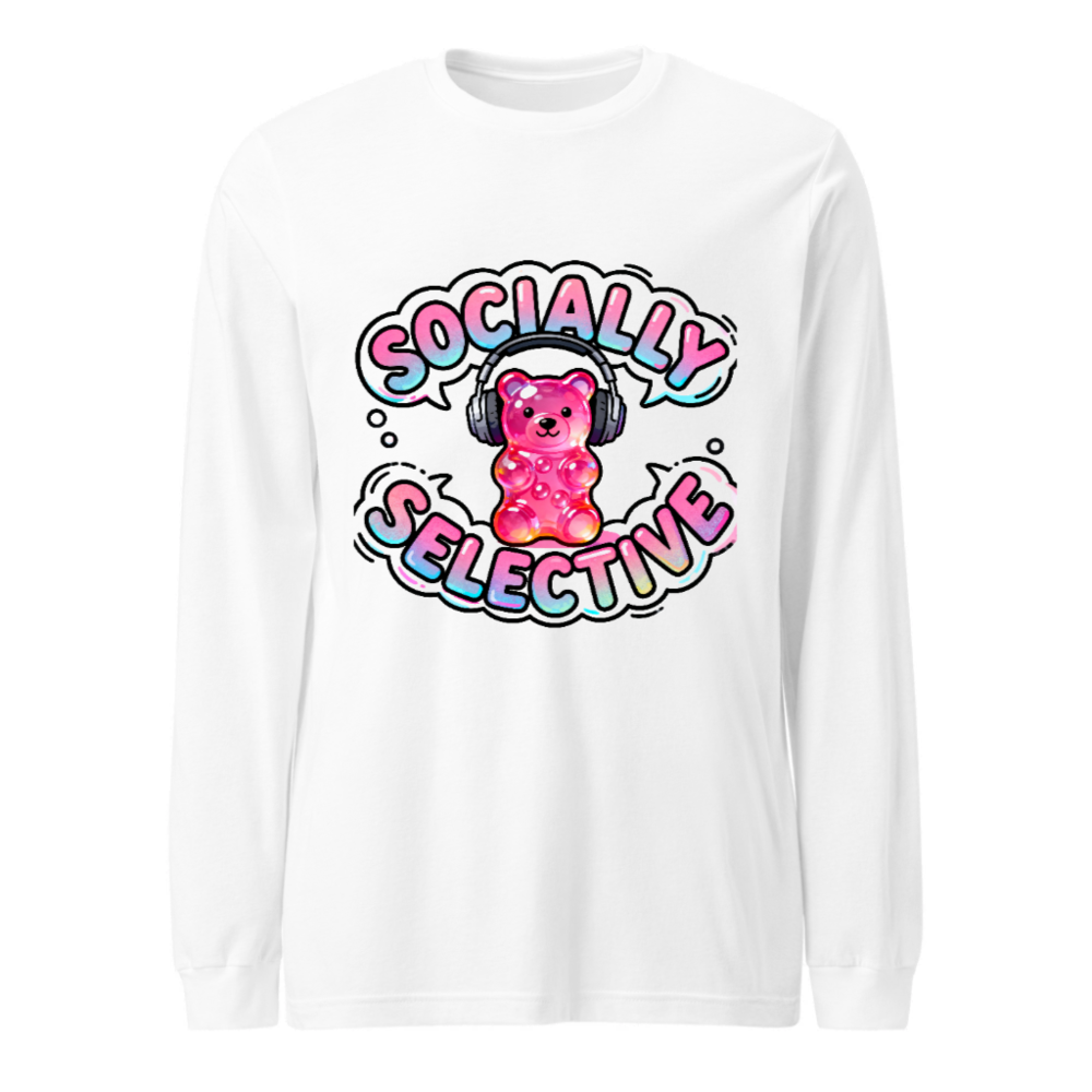 Socially Selective Gummy Bear Long Sleeve Tee - Unisex, Cute & Trendy