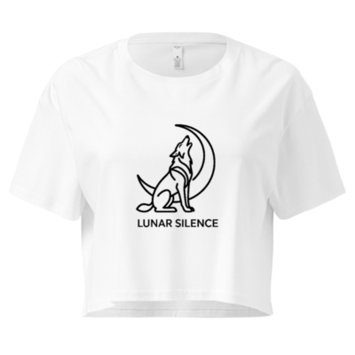 Women's Crop Top - Lunar Silence Wolf Moon Design