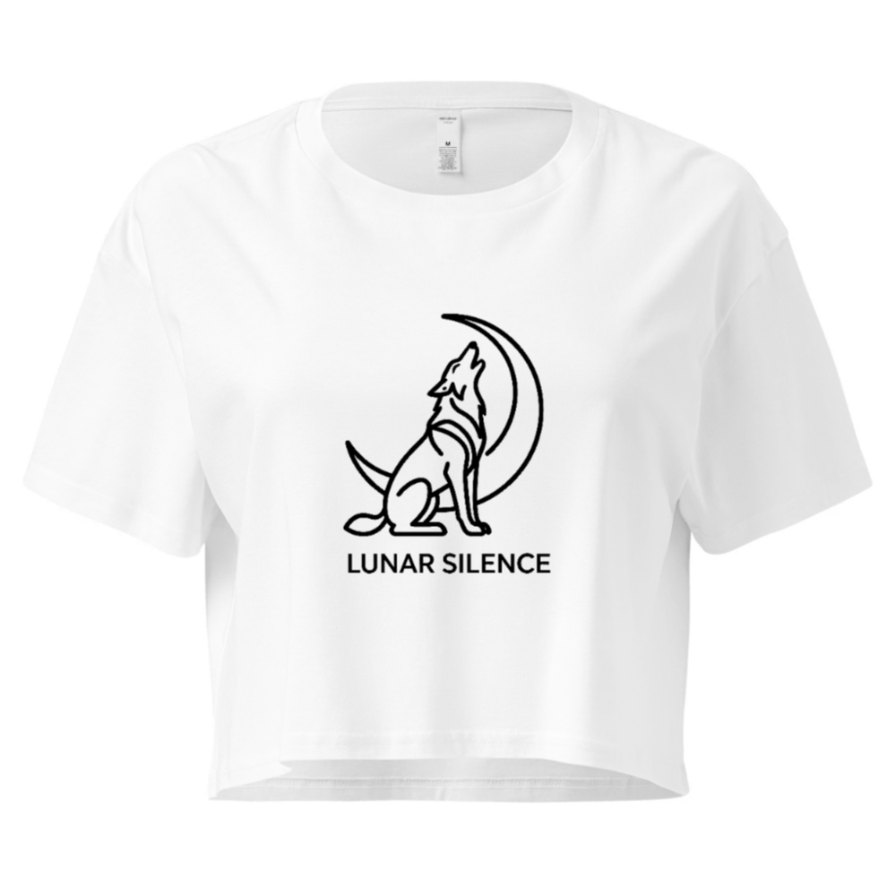 Women's Crop Top - Lunar Silence Wolf Moon Design