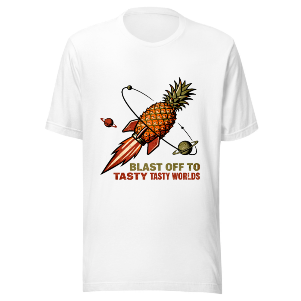 Pineapple Rocket T-Shirt - Blast Off to Tasty Tasty Worlds Unisex Staple Tee