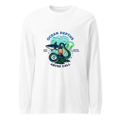 Ocean Depths Abyss Call Unisex Long Sleeve Tee - Dive Deep, Watch Tentacles