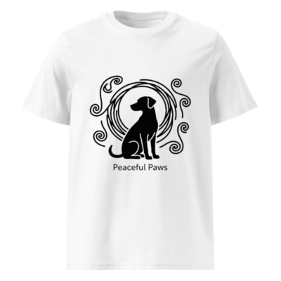 Unisex Organic Cotton T-Shirt | Peaceful Paws Dog Design