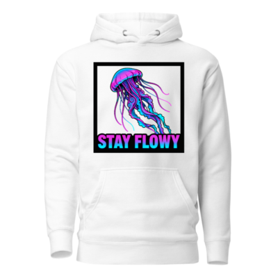 Unisex Premium Pullover Hoodie - Stay Flowy Jellyfish Graphic
