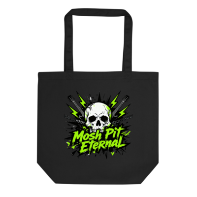 Eco Black Tote Bag | Mosh Pit Eternal Skull Design - Sustainable & Bold