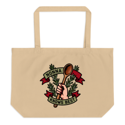 Nonna Knows Best Organic Tote Bag | Large Eco-Friendly Cotton Tote