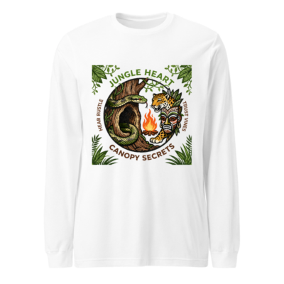 Jungle Heart Canopy Secrets Unisex Long Sleeve Tee - Hear Rustle, Trust Vines