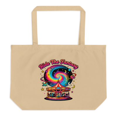 Ride The Fantasy Organic Tote Bag | Large Eco-Friendly Canvas Tote