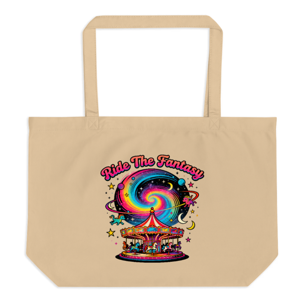 Ride The Fantasy Organic Tote Bag | Large Eco-Friendly Canvas Tote