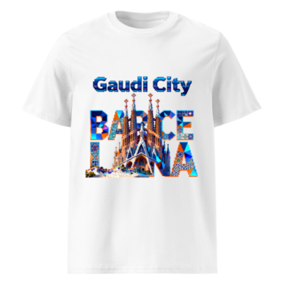 Gaudi City Barcelona T-Shirt | Unisex Organic Cotton Tee with Sagrada Familia Design