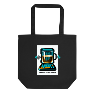 Eco Black Tote Bag | Execute the Brew - Sustainable Coffee Lover Tote