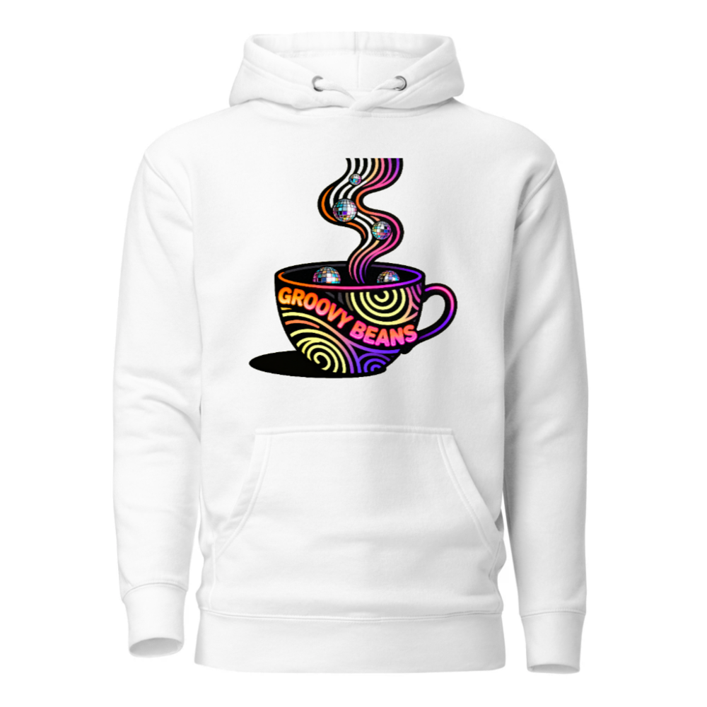 Unisex Groovy Beans Hoodie | Premium Pullover with Disco Coffee Art