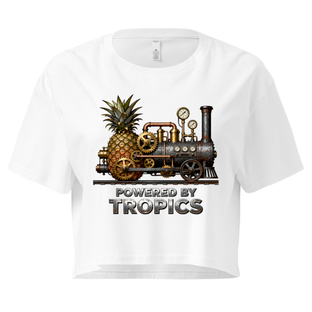 Women's Crop Top - Steampunk Pineapple Train, Powered by Tropics